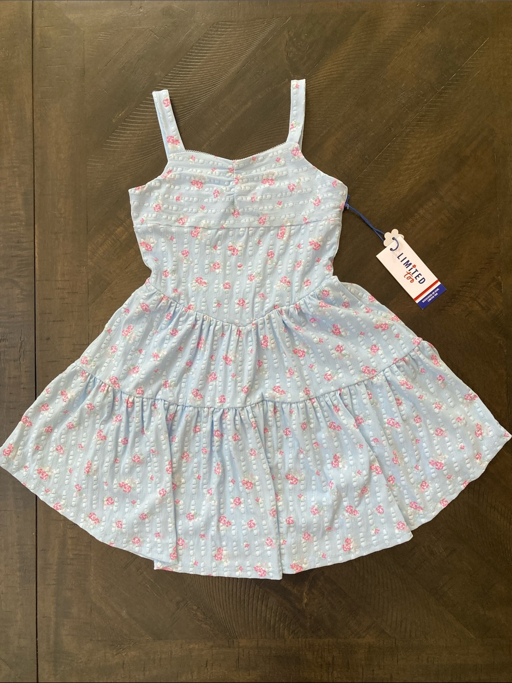 Limited Too Light Blue Dress with Pink Floral Print with tags still on